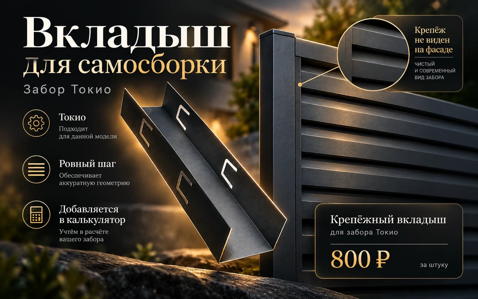 Крепёжный вкладыш для самостоятельной сборки Токио